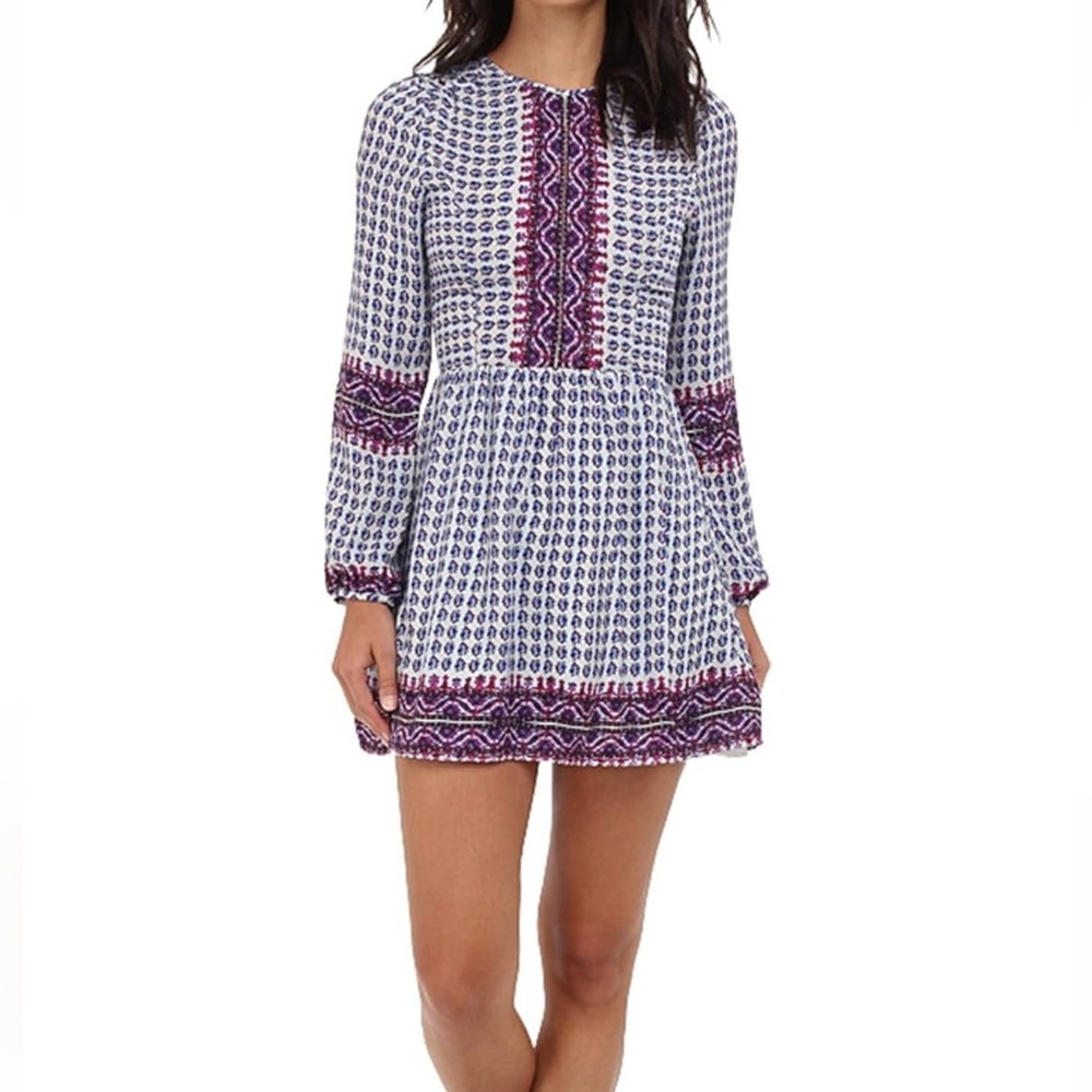 Dolce Vita Women’s Raisa Printed Silk Long Sleeve Dress size M